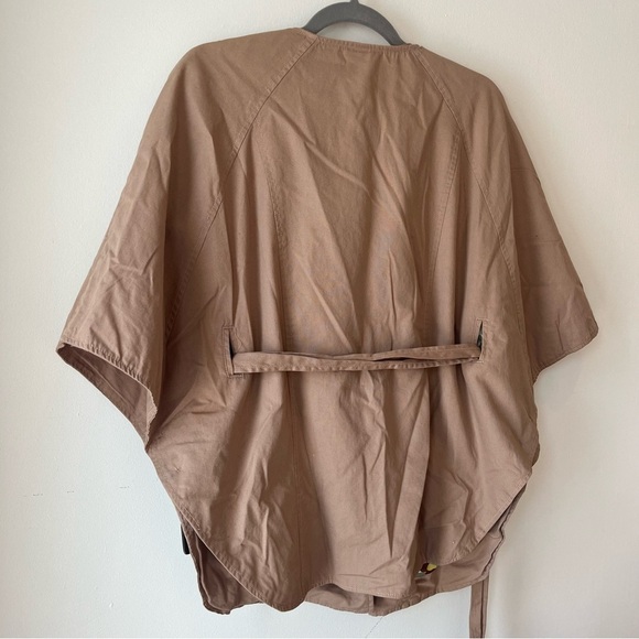 Tulle Tan Cape Jacket Women’s Small Khaki Cotton Double Breasted Y2K Mod - Picture 11 of 14